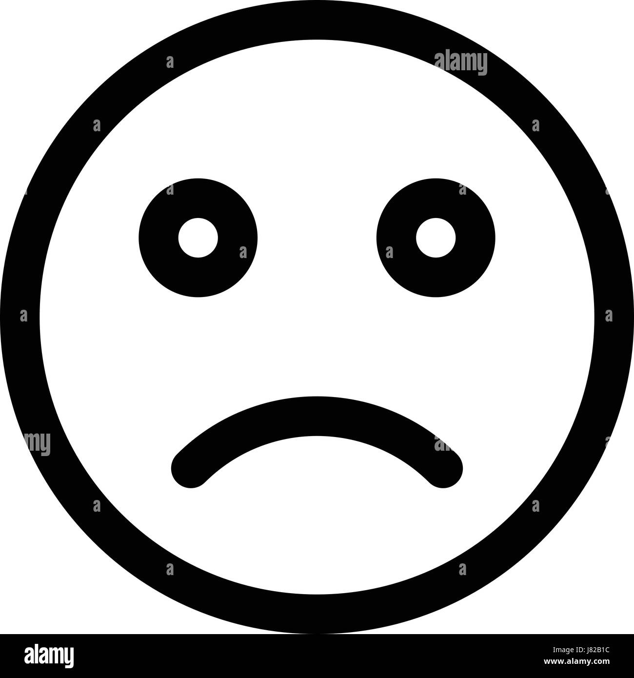 Emoticon sad unhappy face Black and White Stock Photos & Images - Alamy