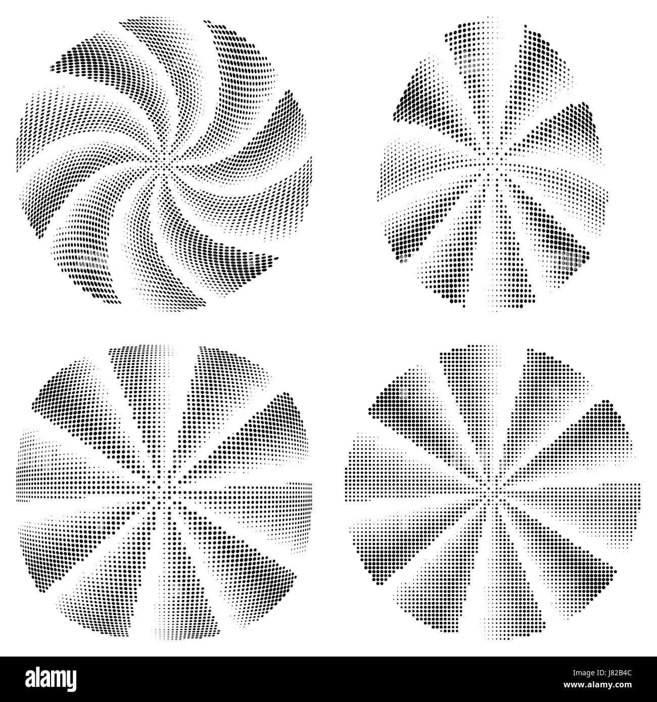 Abstract swirl halftone dot vector set Stock Vector Image & Art - Alamy