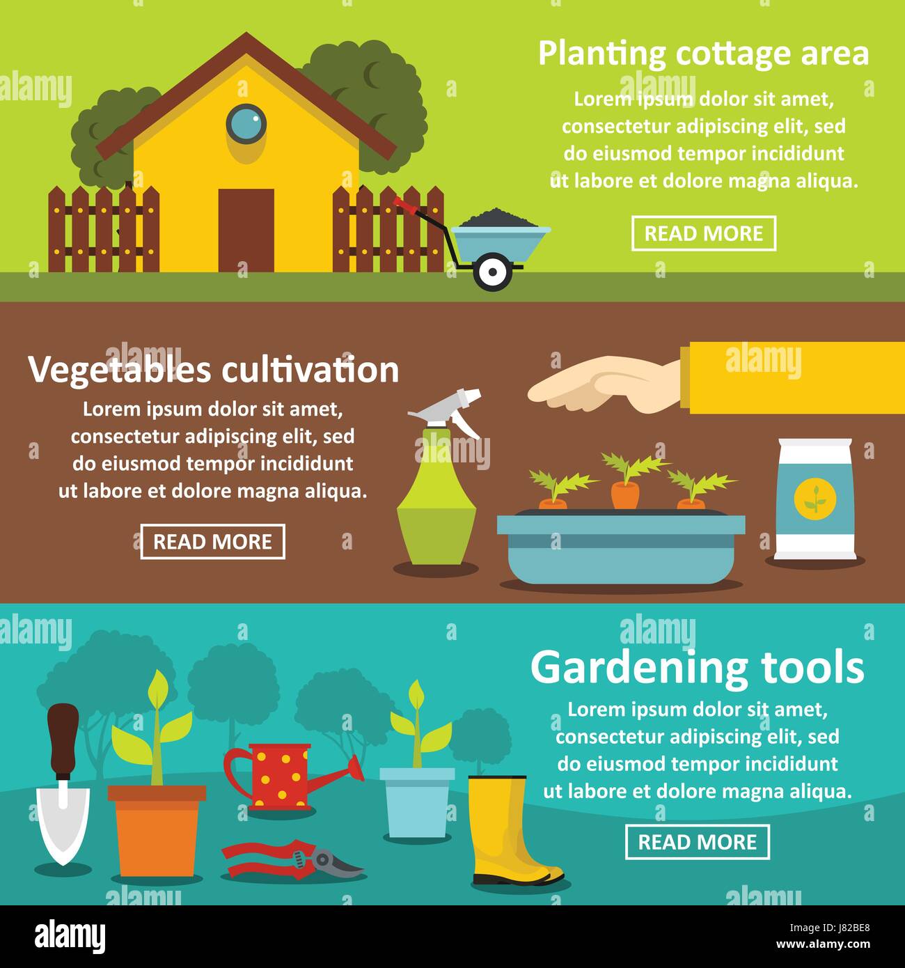 Cottage style planting Stock Vector Images Alamy