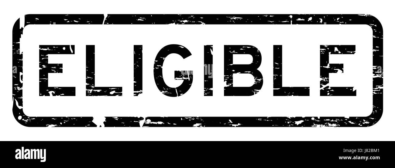 Grunge black eligible square rubber seal stamp on white background ...