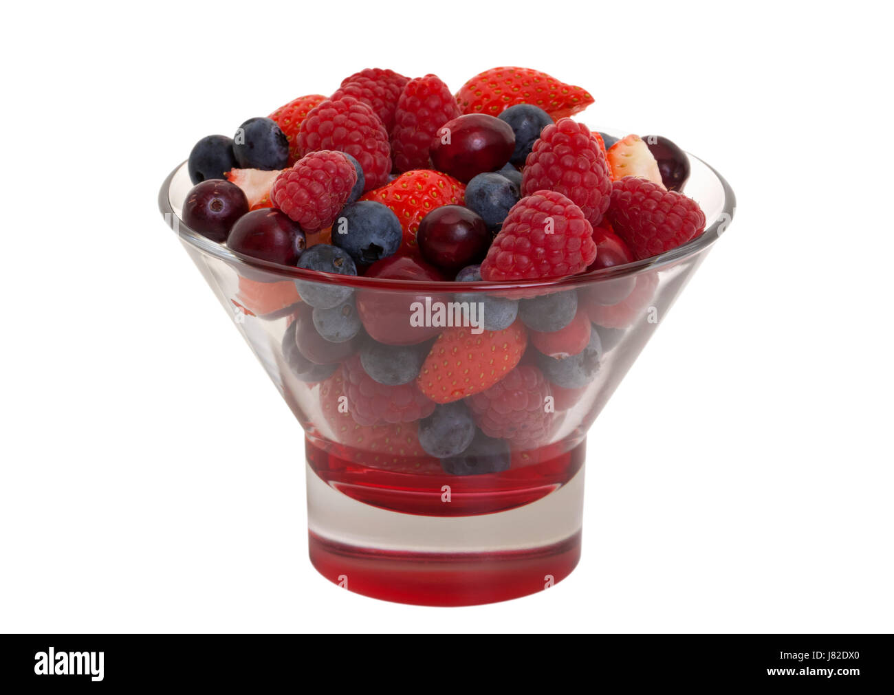 mixed berries in glass Stock Photo Alamy