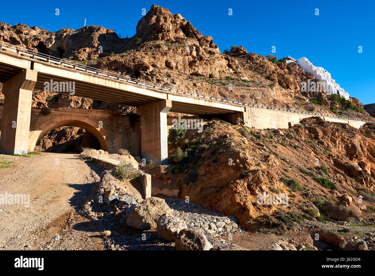 Viaduct between Aguadulce and Almeria cities. Southern Spain Stock Photo