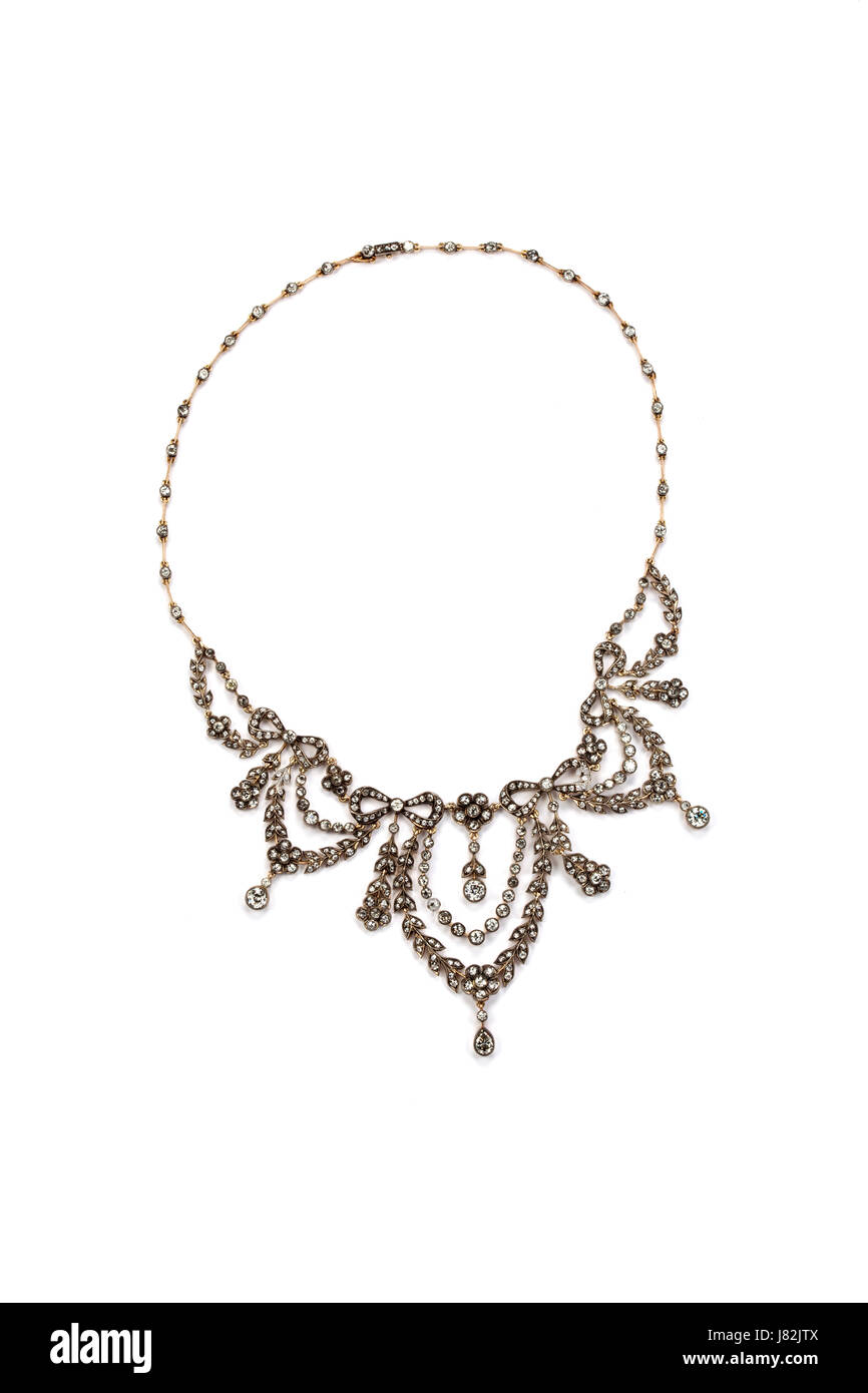 Belle epoque diamond swag necklace. Estimated. Valued at over  £10000 Stock Photo