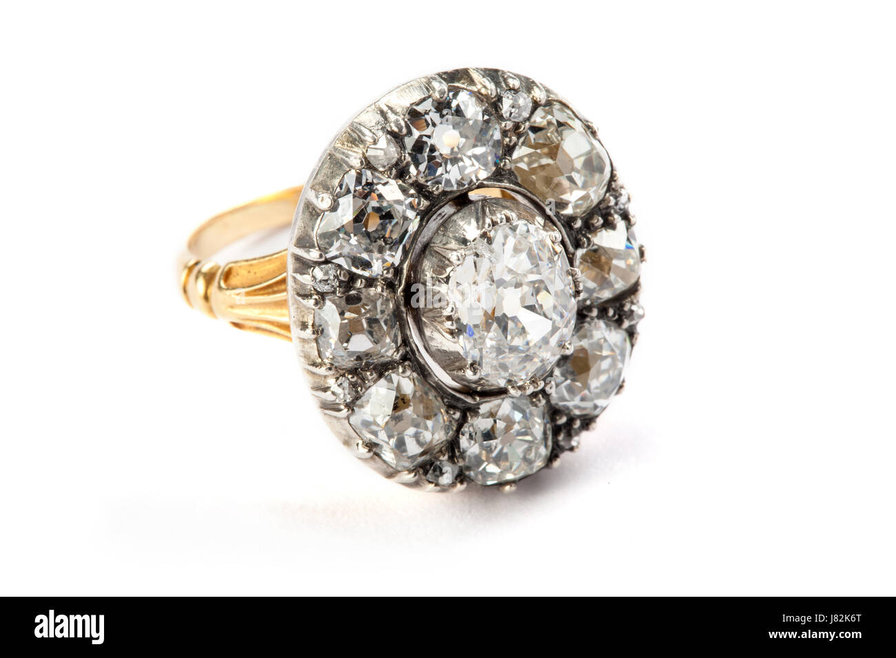 Diamond cluster ring. valued at £8,000 Stock Photo