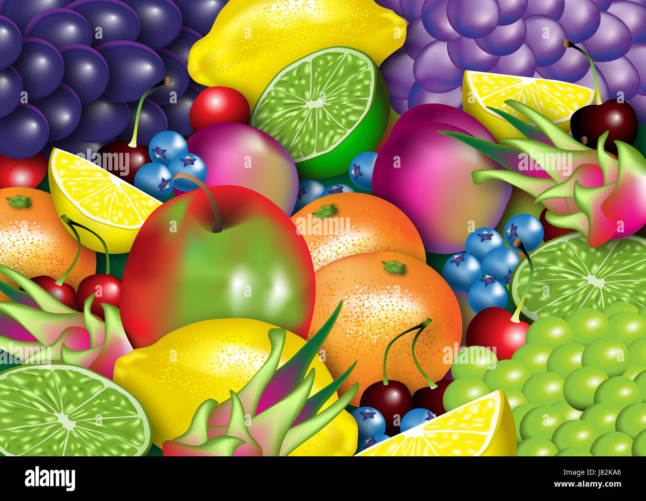 orange grapes fruit apples apple plum blueberry lemon citron lime ...