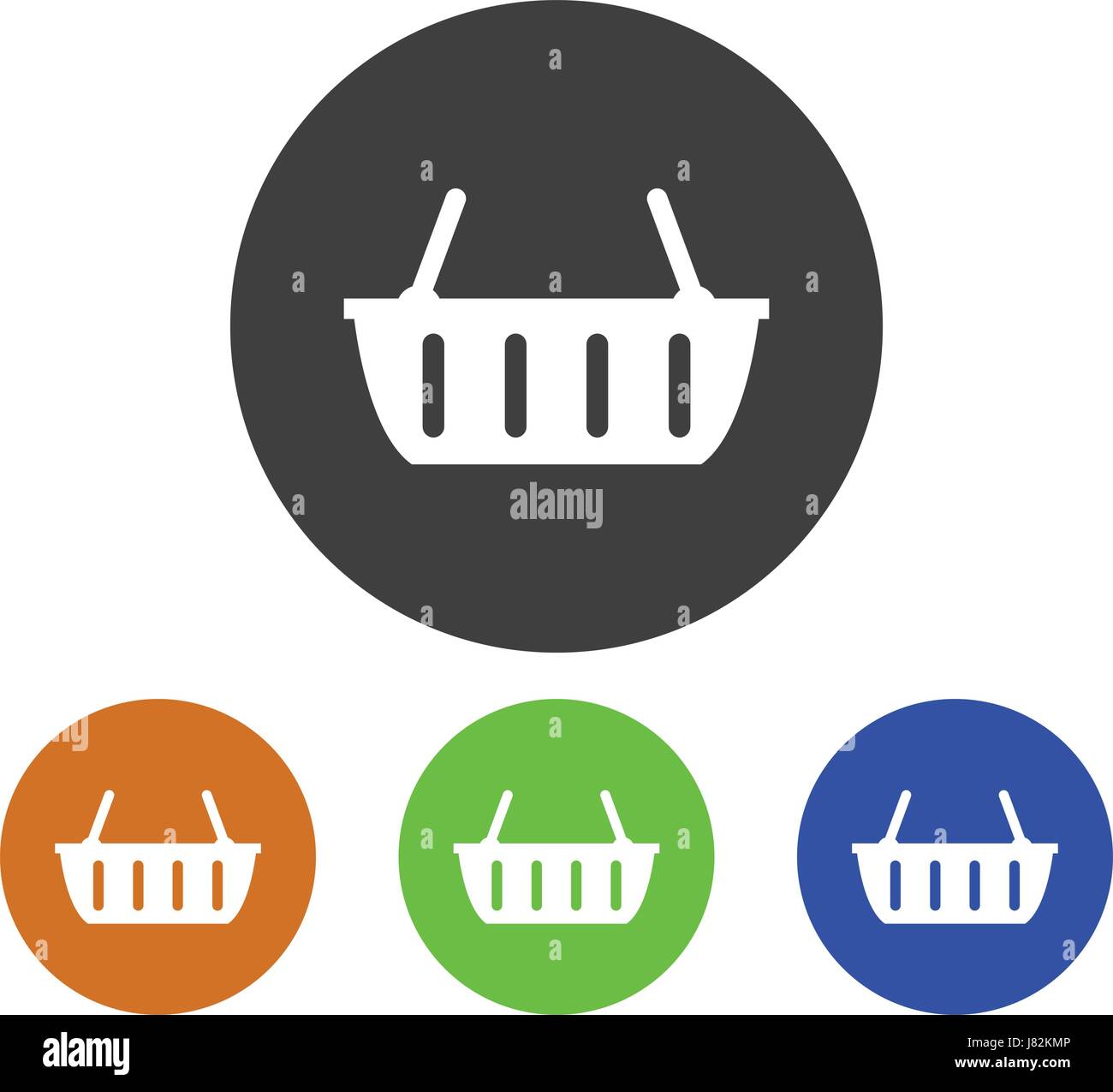 Set of shopping basket icon in vector on white background Stock Vector ...