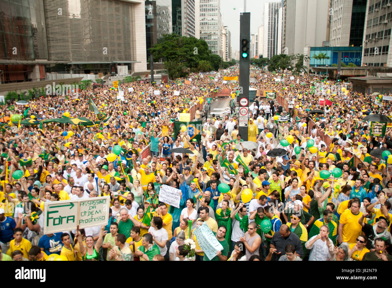 Protesters ask for impeachment in Brazil Stock Photo