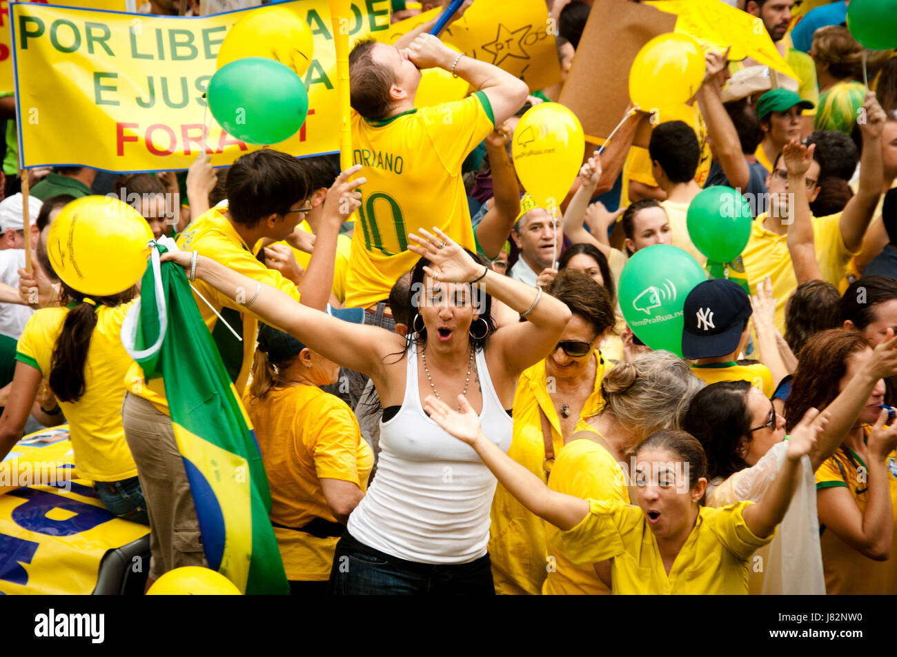 Protesters ask for impeachment in Brazil Stock Photo
