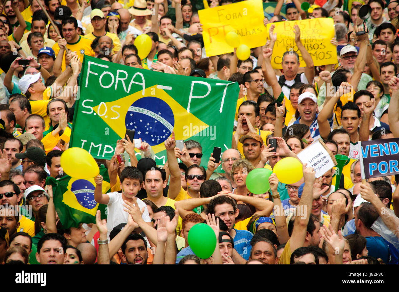 Protesters ask for impeachment in Brazil Stock Photo