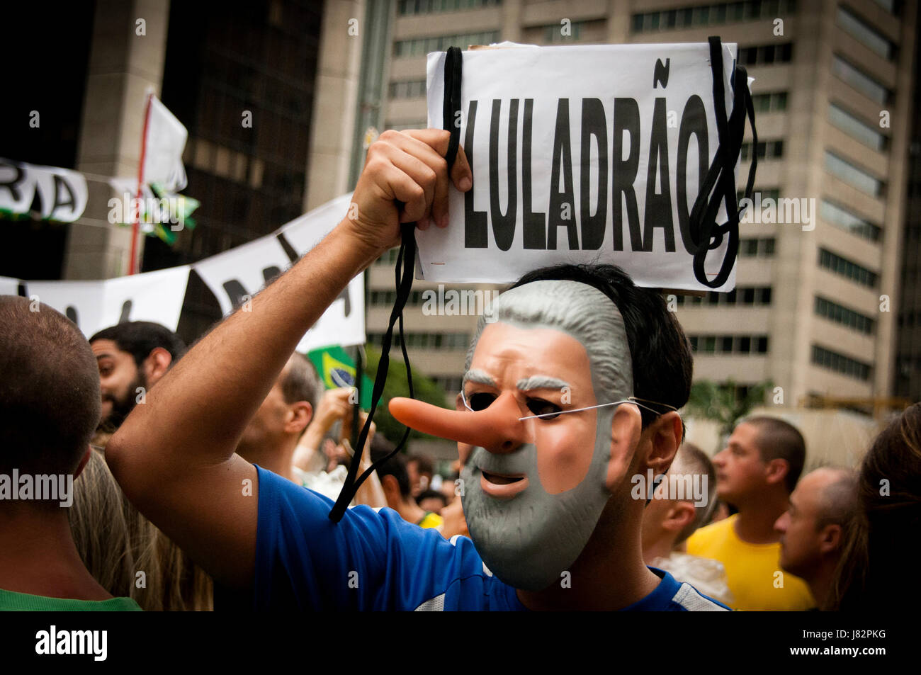 Protesters ask for impeachment in Brazil Stock Photo