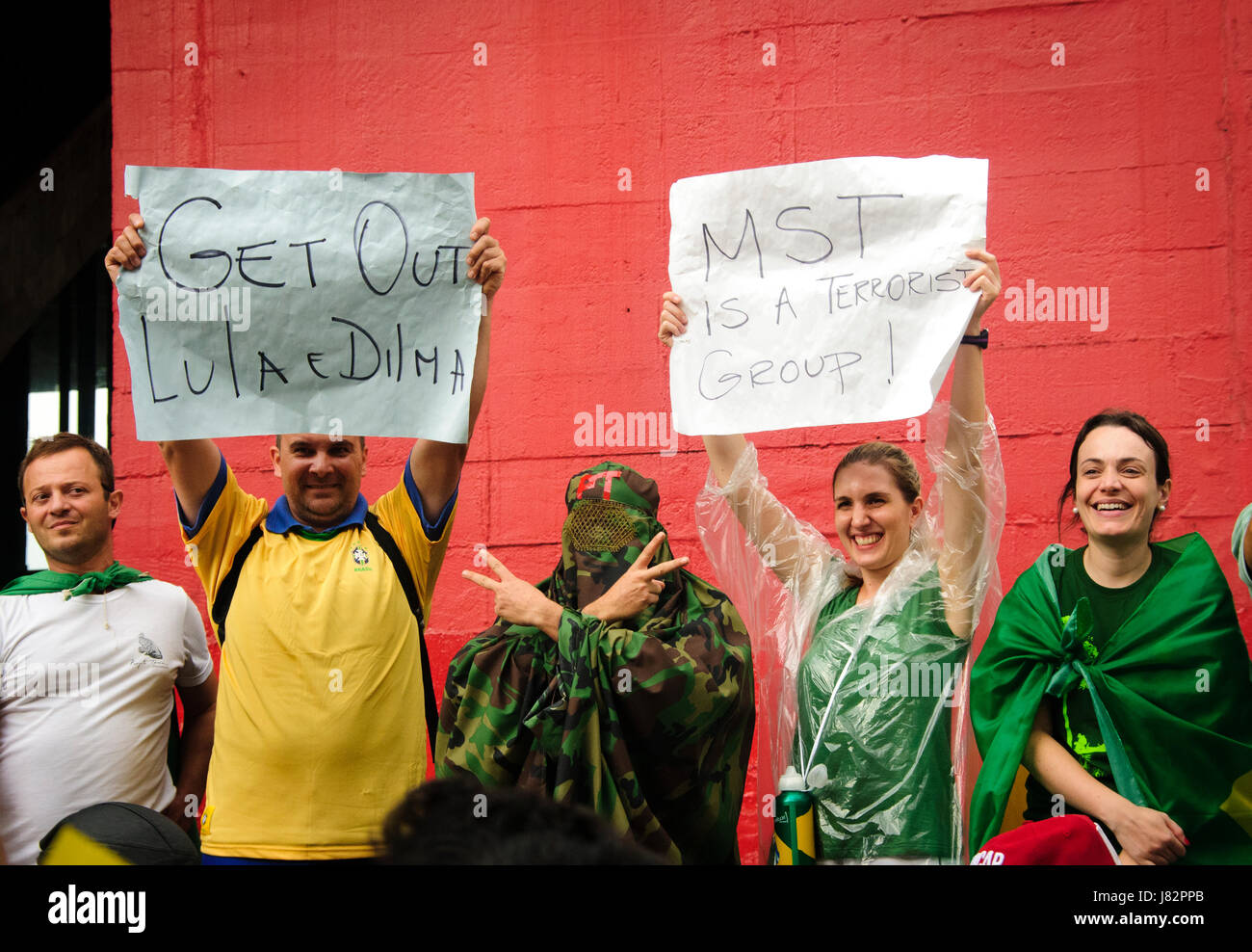 Protesters ask for impeachment in Brazil Stock Photo