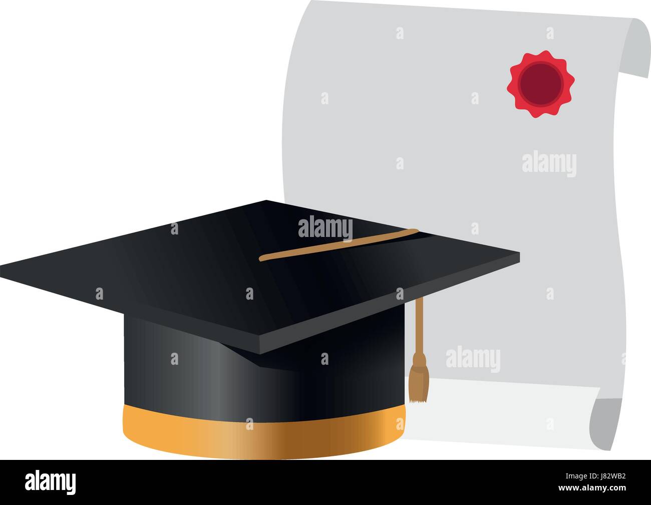 graduation cap and diploma college degree Stock Vector Image & Art - Alamy