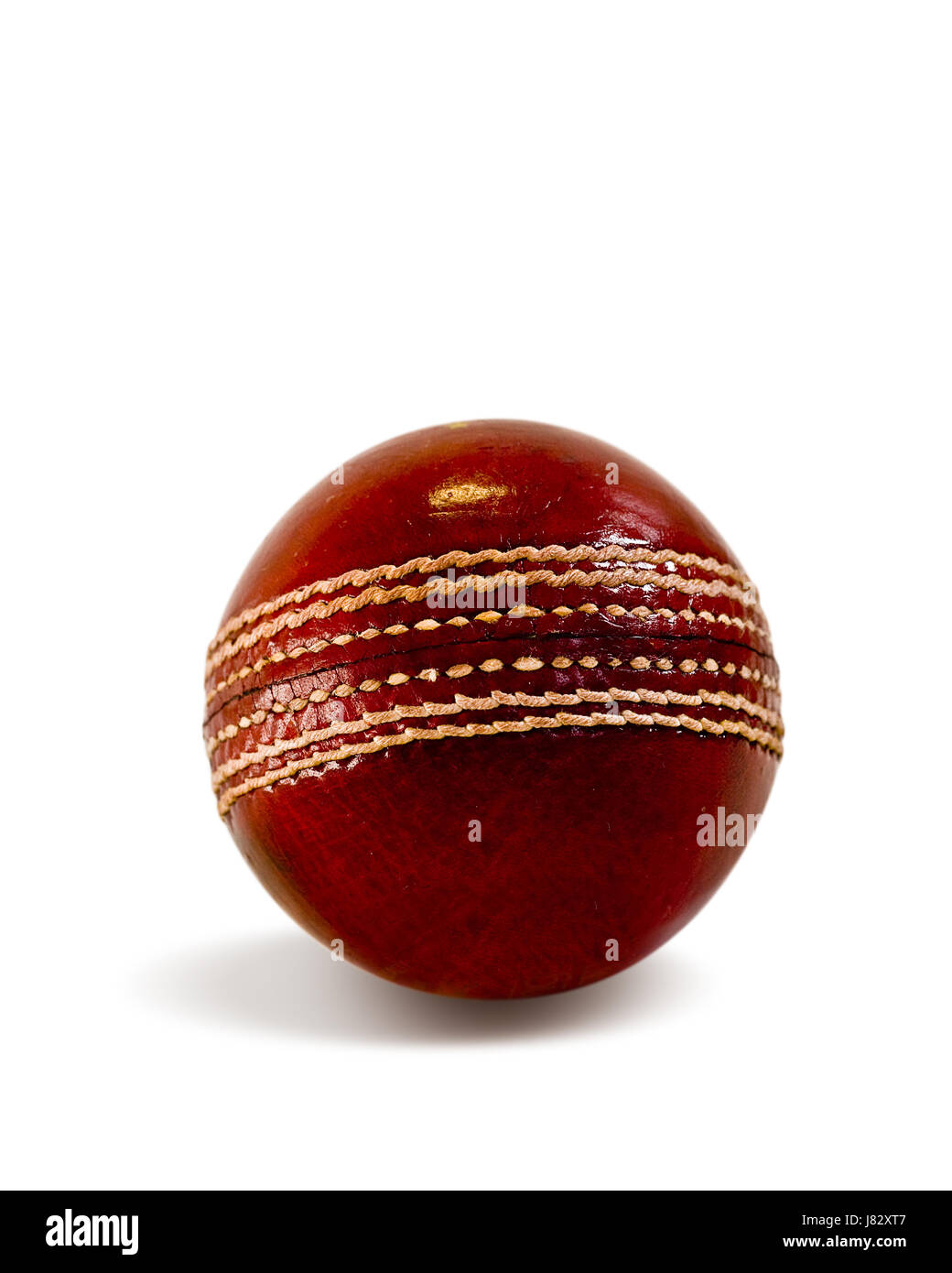 sport sports isolated ball leather red cricket object detail single spare time Stock Photo