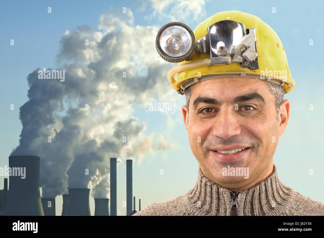 factory workers with power plant Stock Photo Alamy