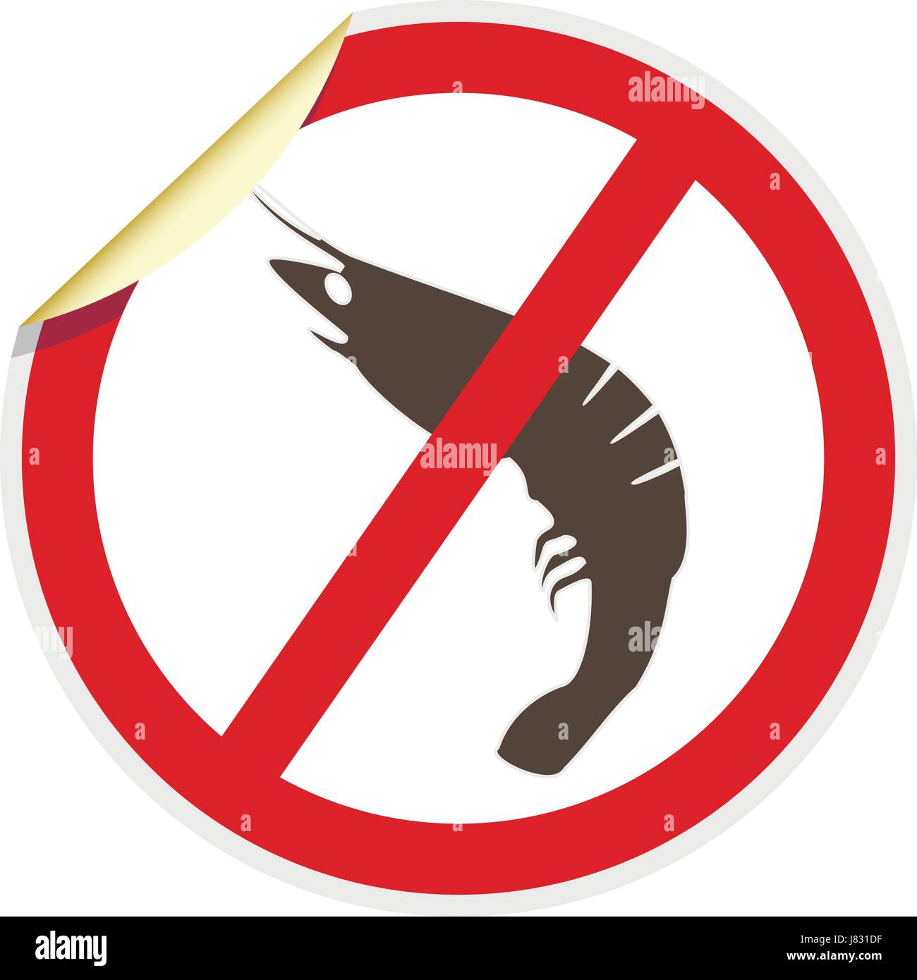 Shellfish free icon in 3D style for food allergy concept Stock Vector