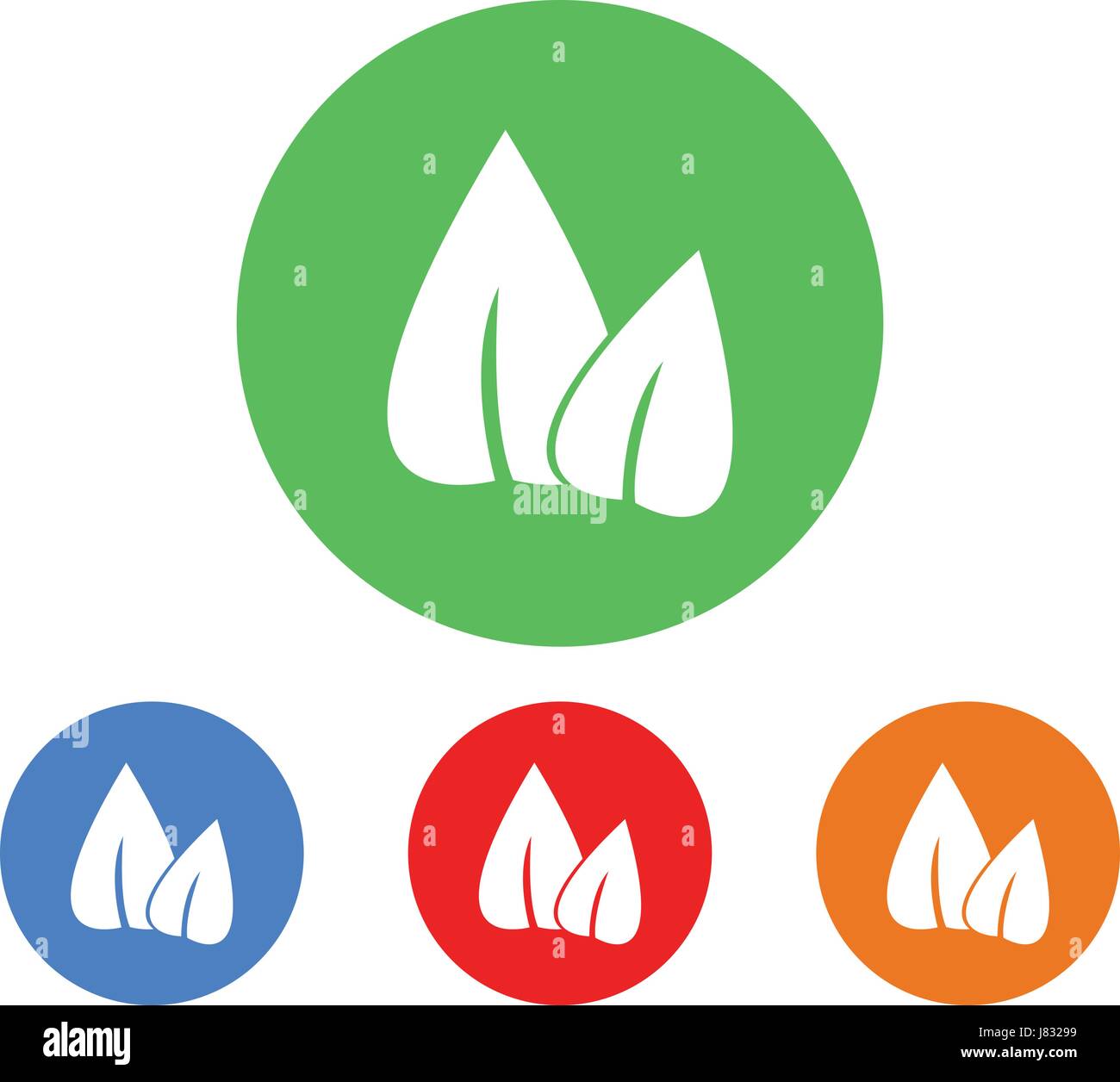Set of leaf icon in vector on white background Stock Vector Image & Art ...
