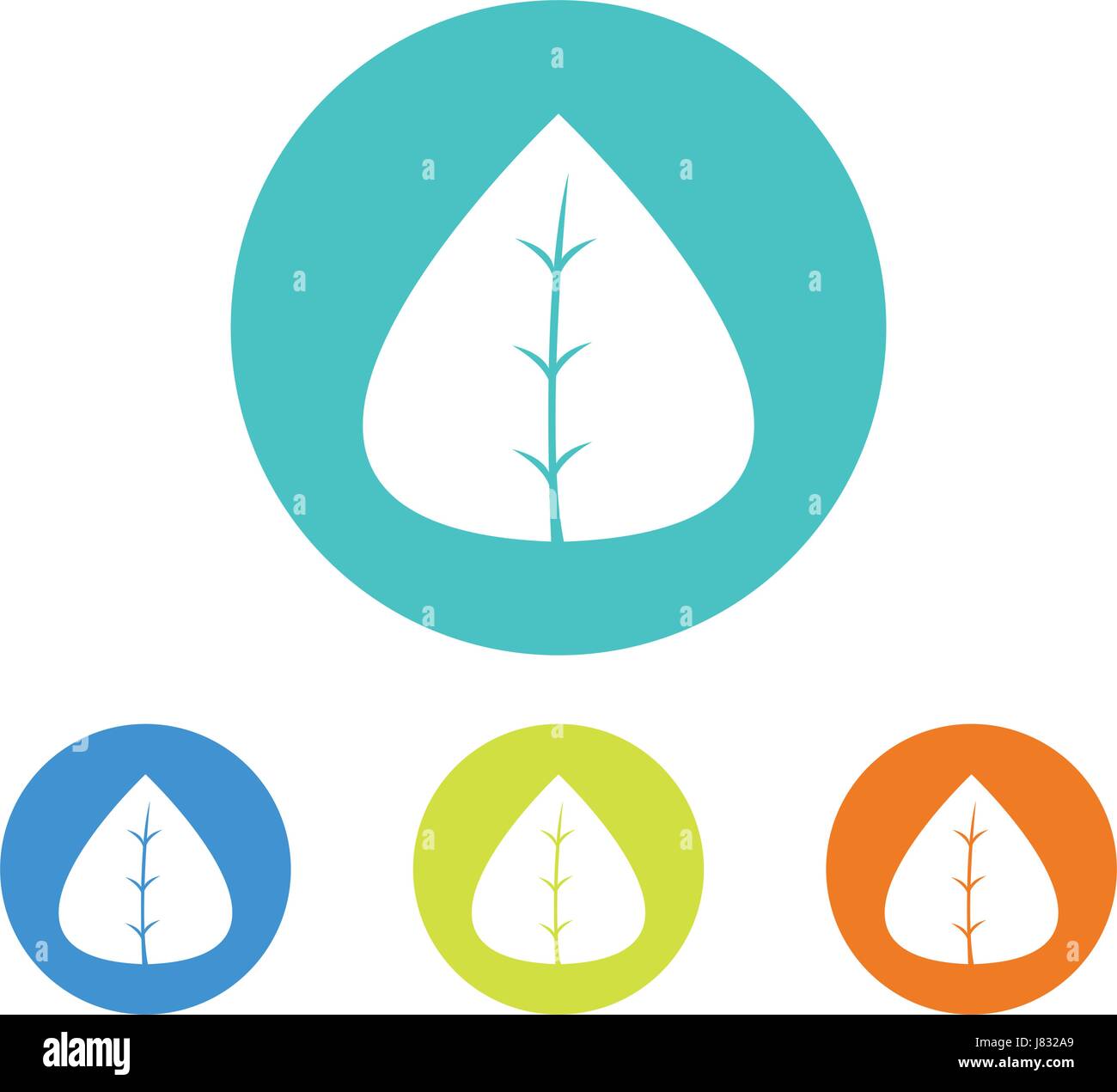 Set of leaf icon in vector on white background Stock Vector Image & Art ...