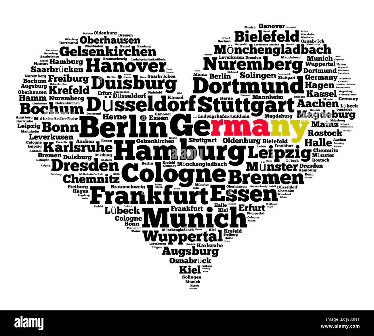 Localities in Germany word cloud concept Stock Photo
