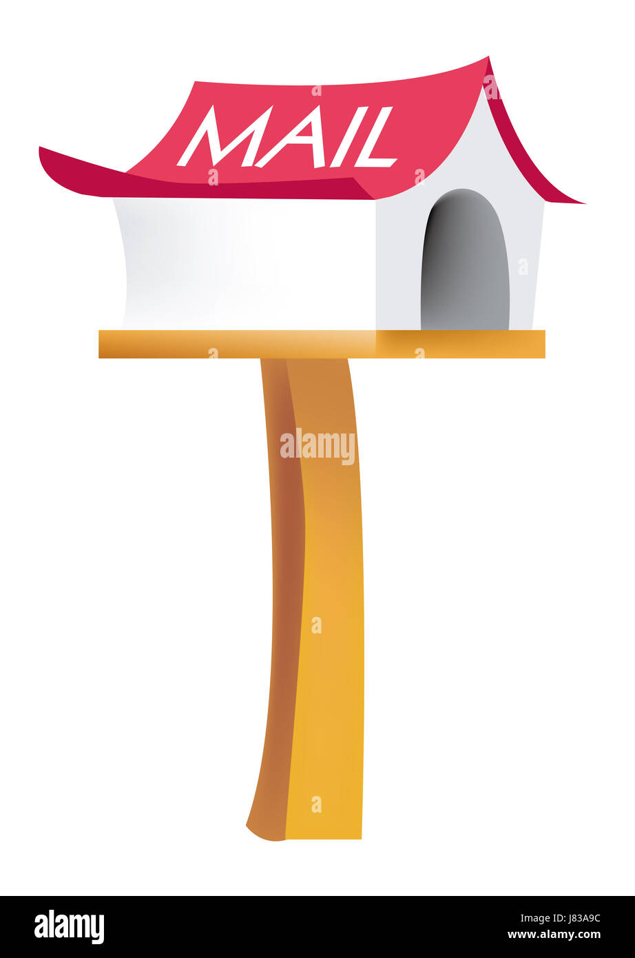 Art Letters Word Illustration Mailbox Traditional Typical