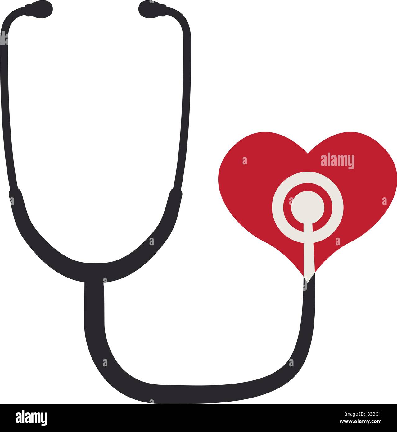 medical stethoscope to check cardiac heartbeat with heart symbol Stock  Vector Image & Art - Alamy