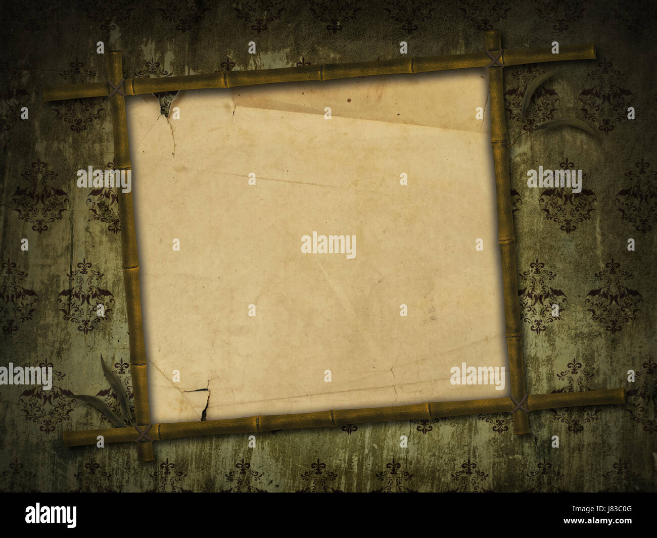 frame sheet of paper paper framework leaf wood rough blank european