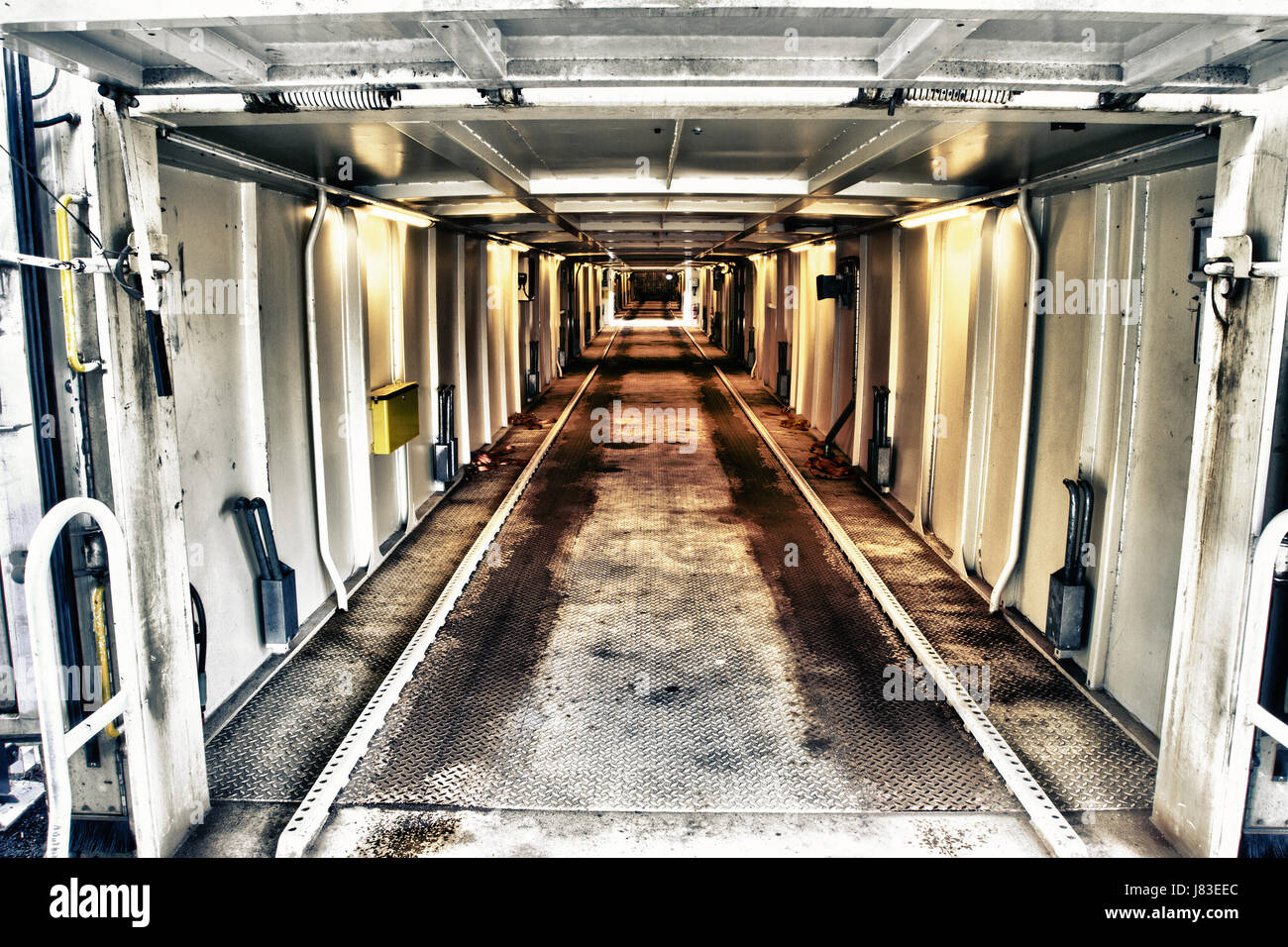 Car train in Finland, basically a ferry on rails Stock Photo Alamy