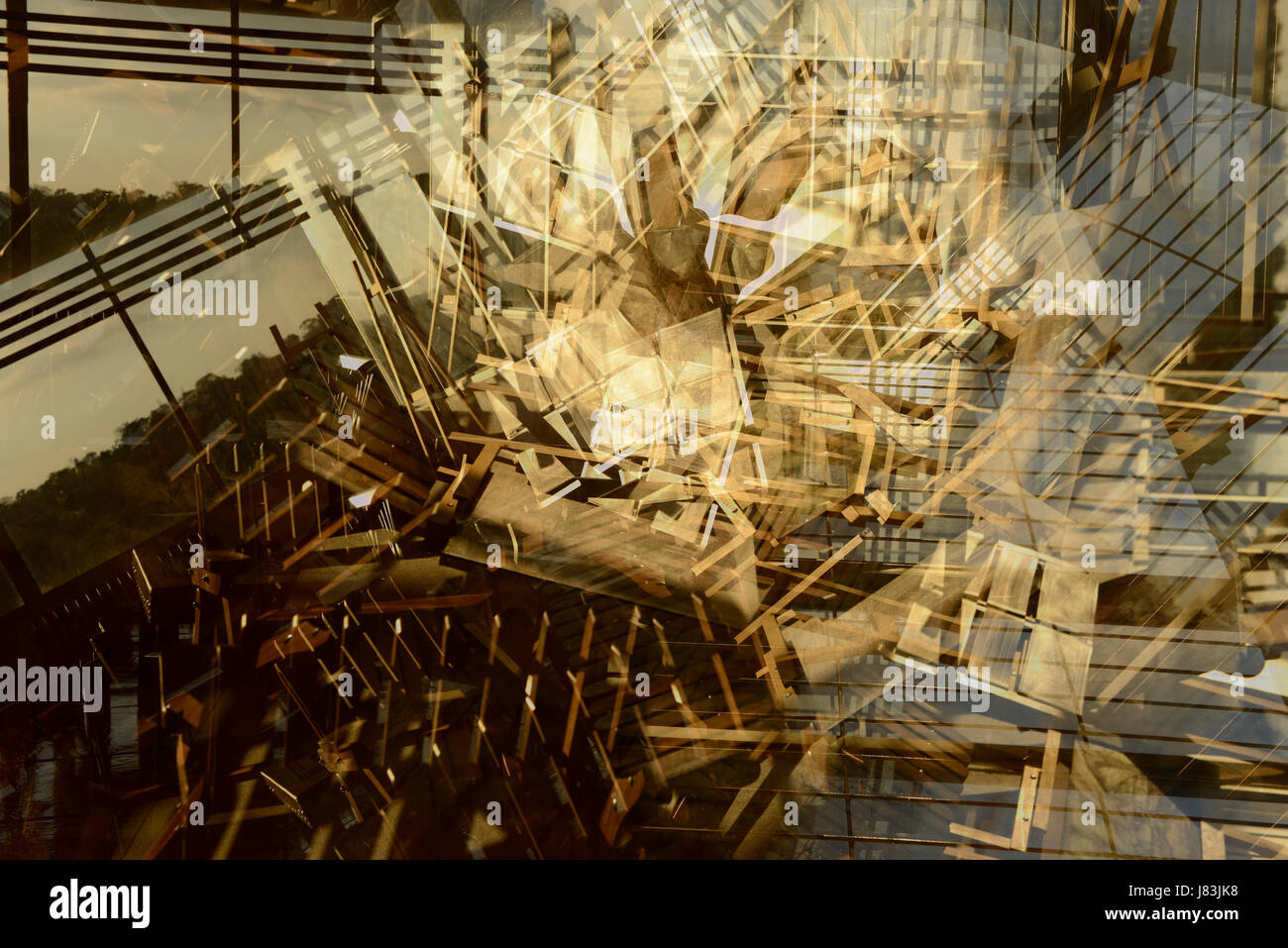 An abstract multiple exposure of wood Stock Photo Alamy