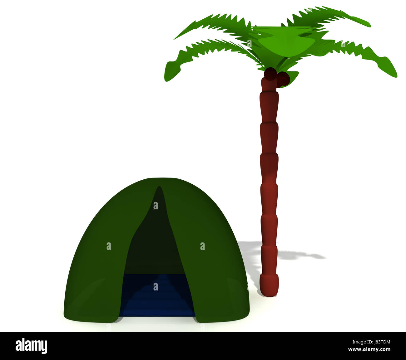 green near high palm tent puppet tall travel spare time free time