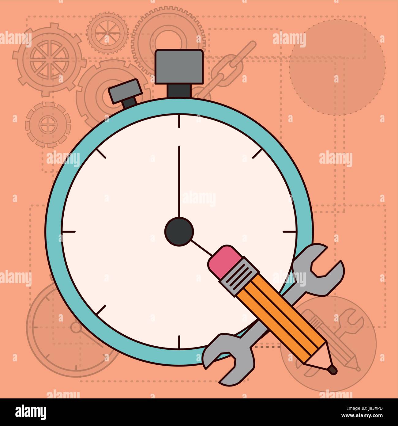 background with time planning for development of the construction Stock Vector