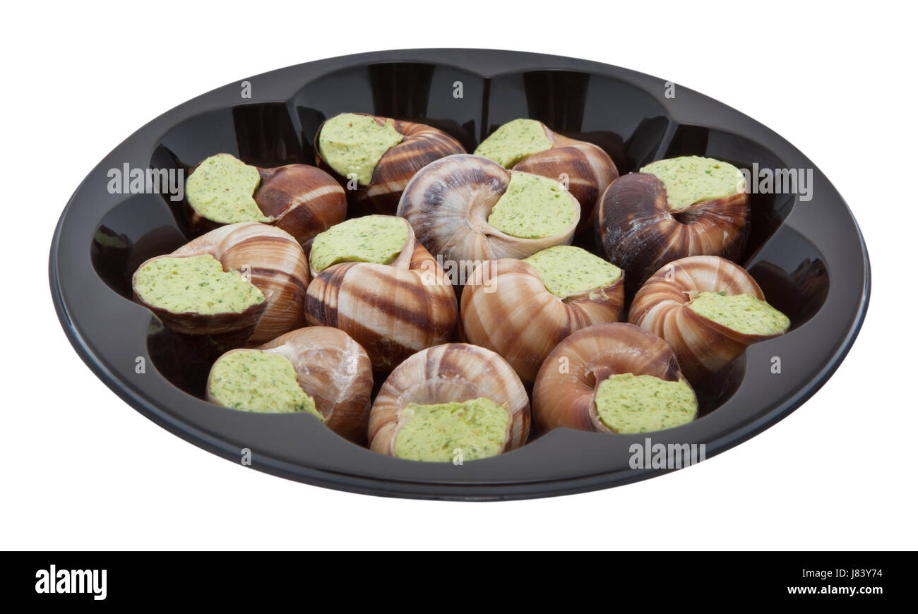 snail edible snail food dish meal starter cutting path herb butter