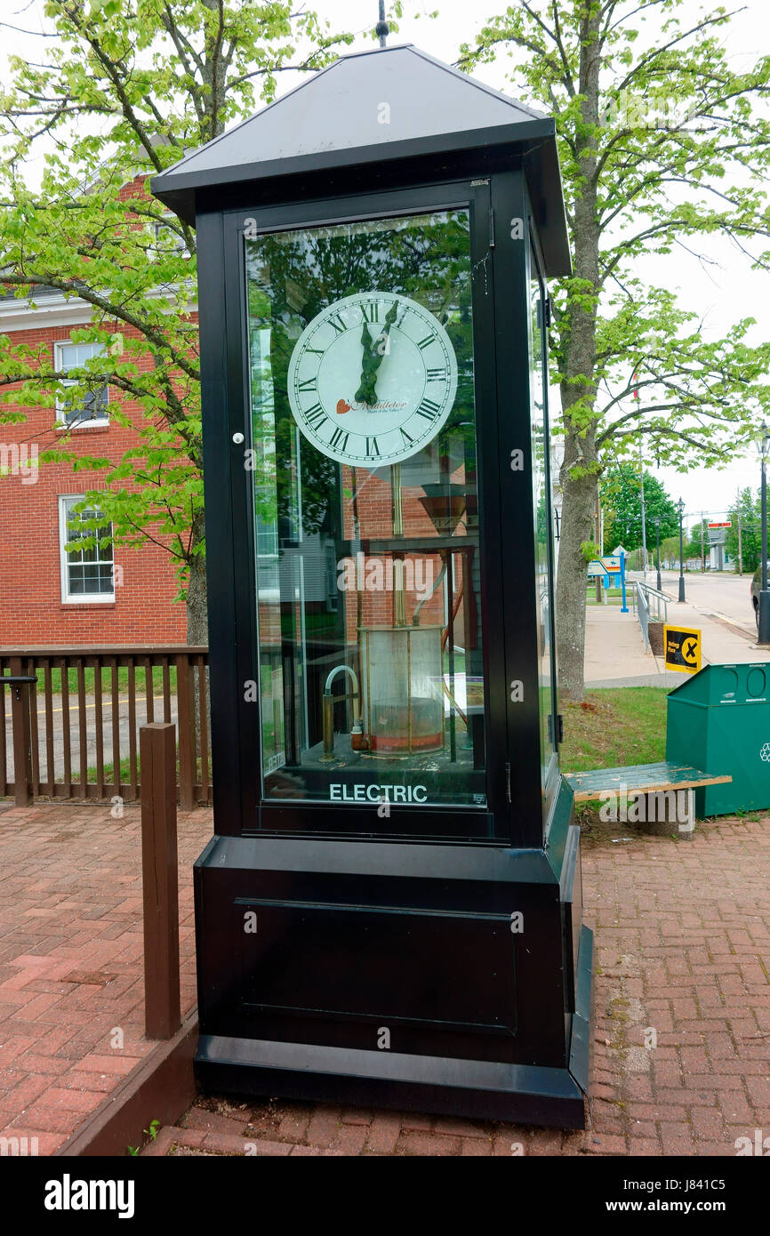 A water clock in the town of Middleton, Nova Scotia Stock Photo