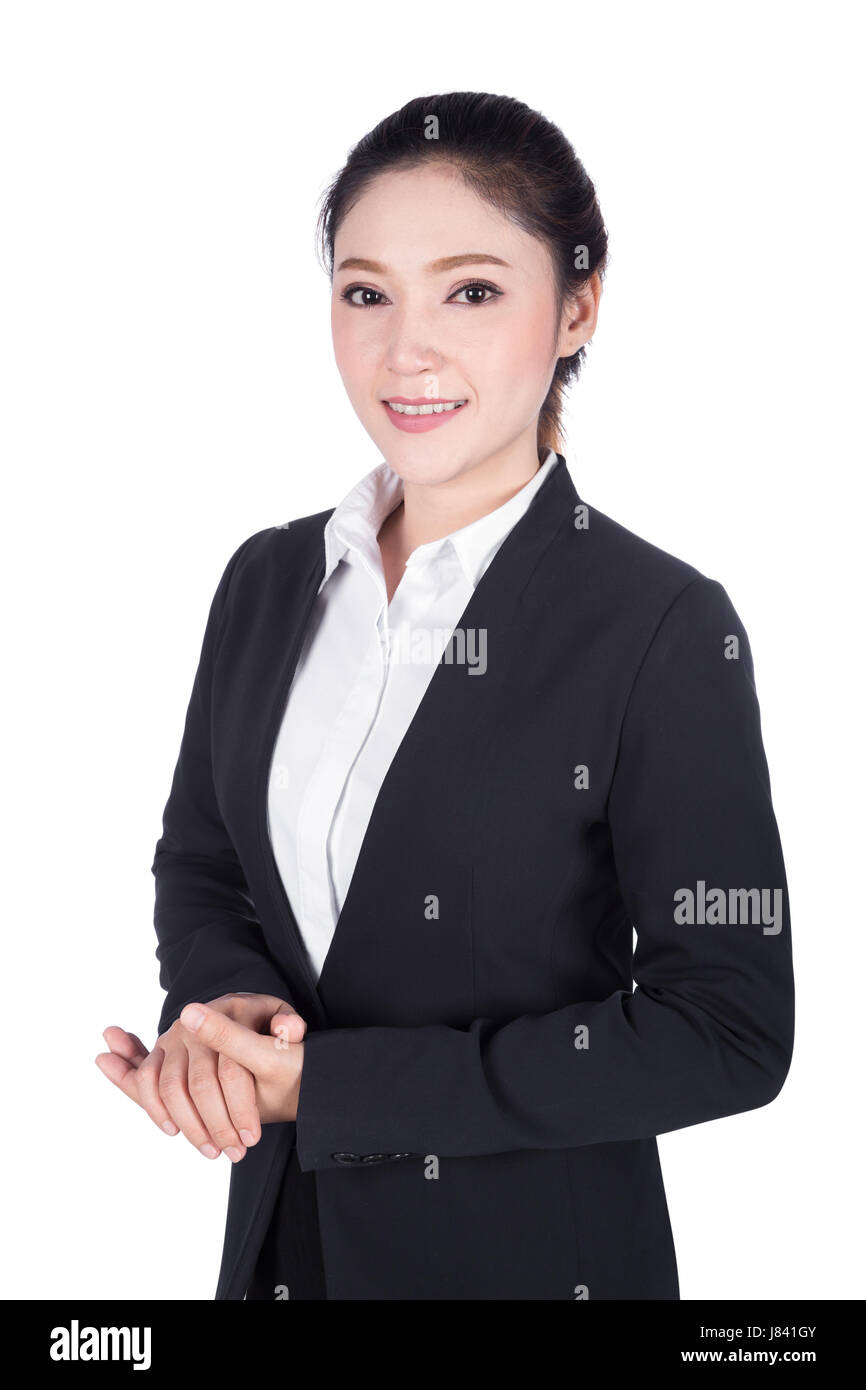 portrait business woman in suit isolated on white background Stock ...