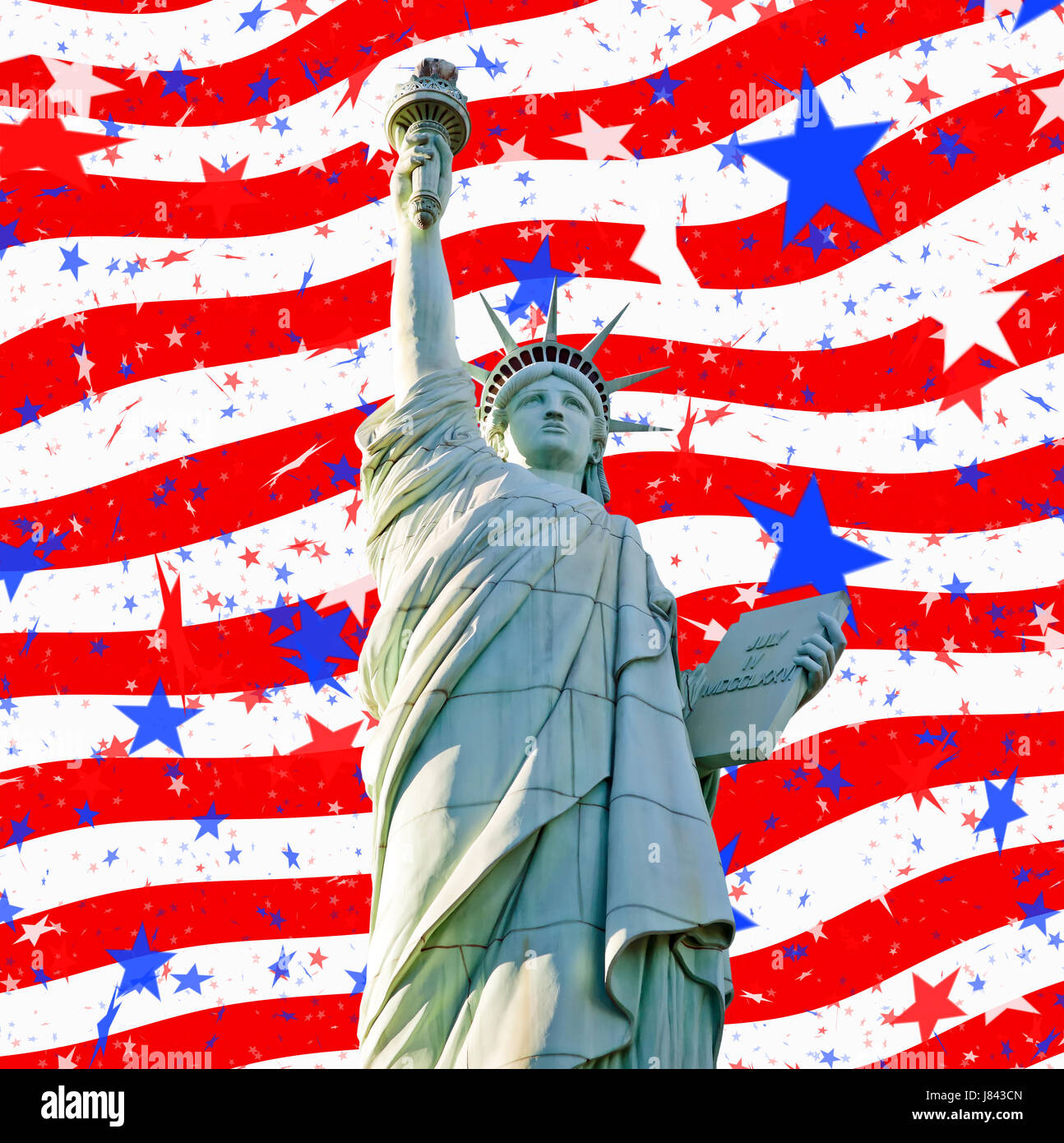 american statue celebrate reveling revels celebrates usa freedom liberty party Stock Photo