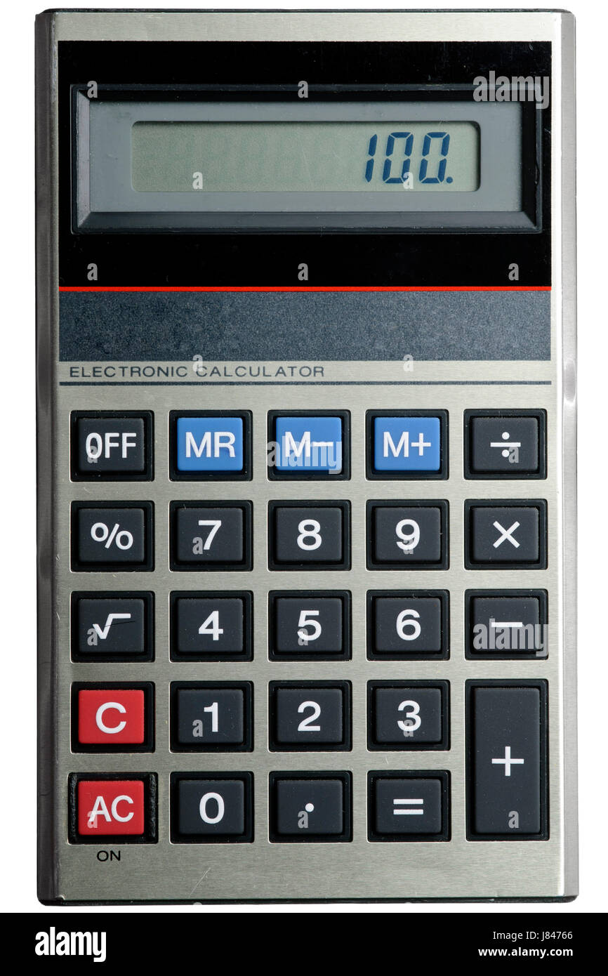 bank lending institution office object single isolated calculator black
