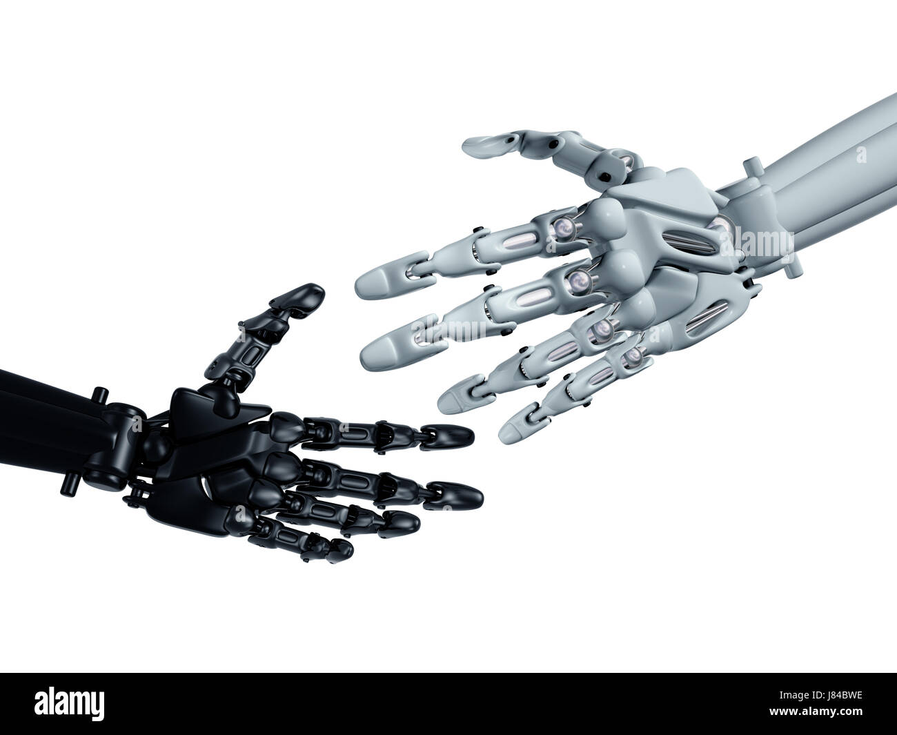 hand mechanism android humanoid robot automatic machine machine hand friendship Stock Photo