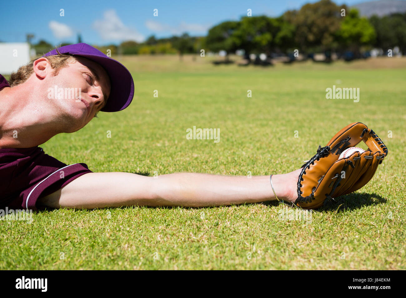 Professional sportsperson sport playing baseball cap baseball glove