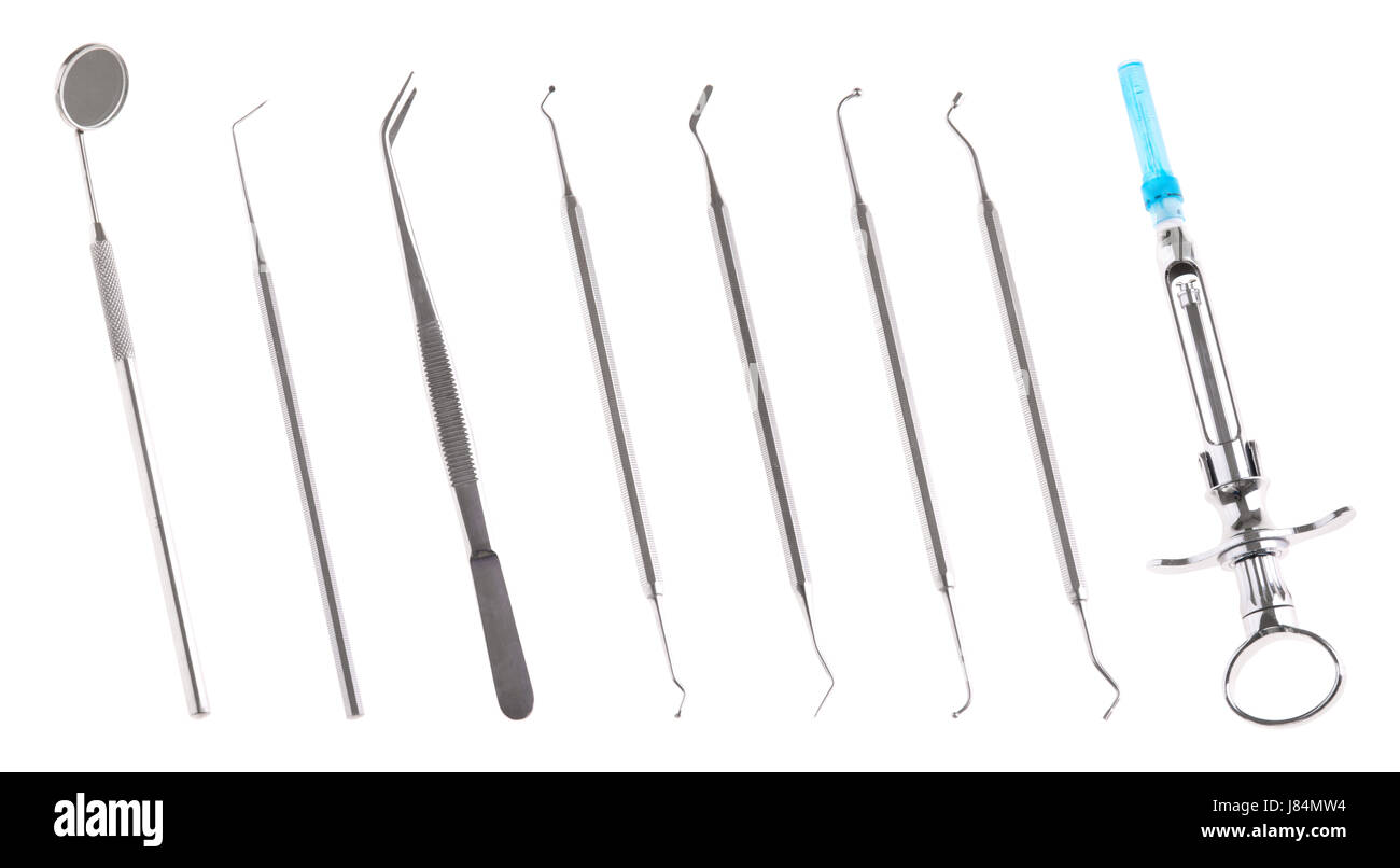 tools isolated medicinally medical teeth surgery instruments care tools