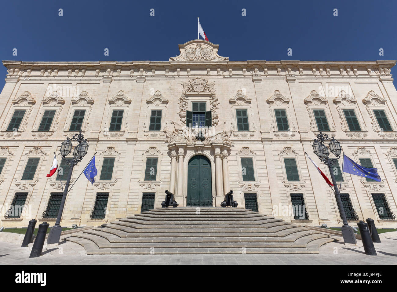 Auberge de Castille, Leon e Portugal, seat of the Prime Minister, Castille Square, Valletta, Malta Stock Photo