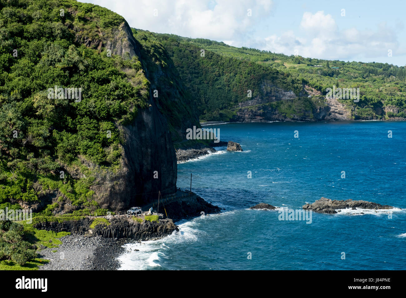 The Pi'ilani Highway the road from Hana round Waiuha bay to Kaupo Maui