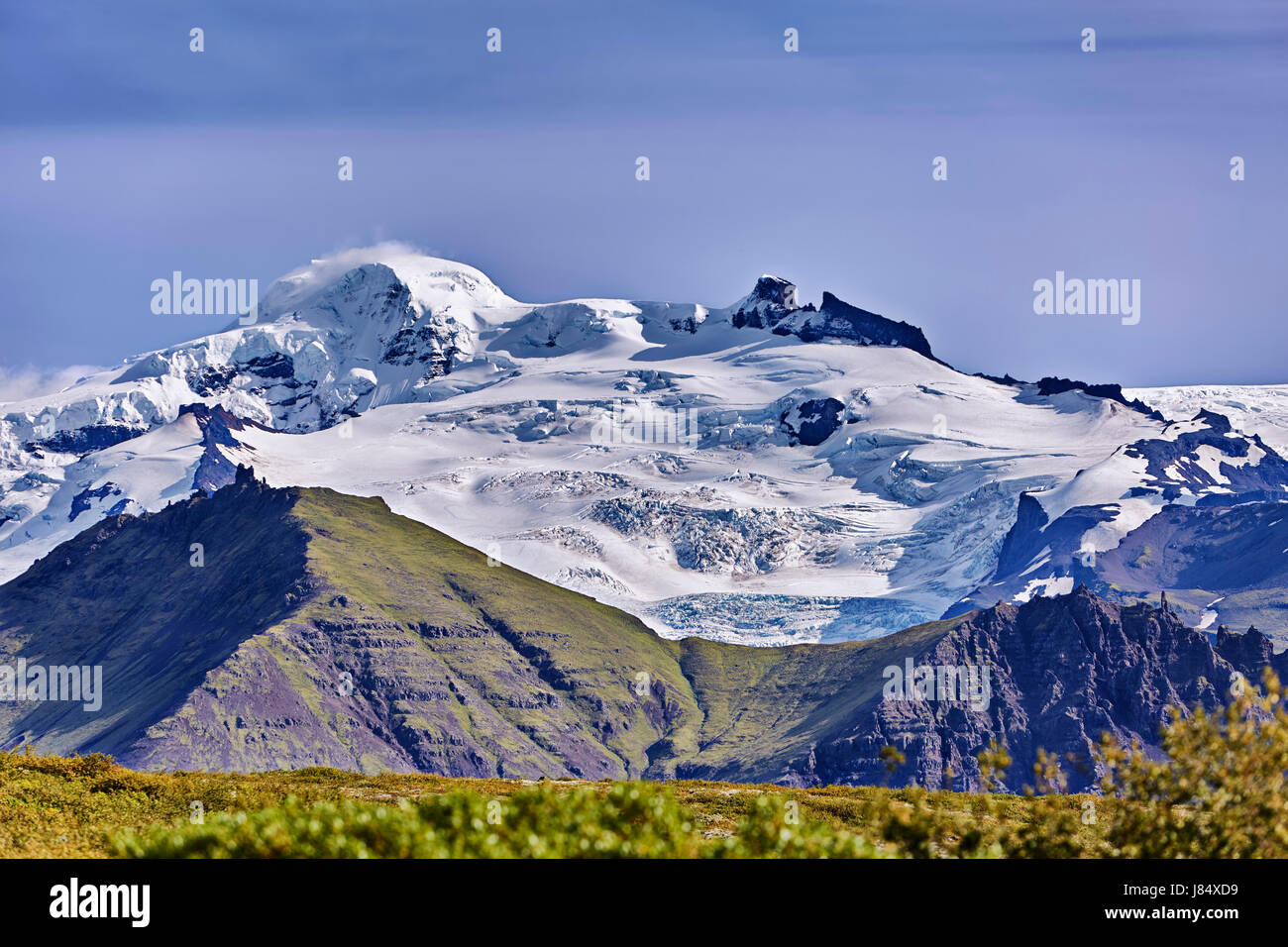 Hvannadalshnúkur, Öræfajökull massif, glacier Vatnajökull, Skaftafell, Austurland, Island Stock Photo