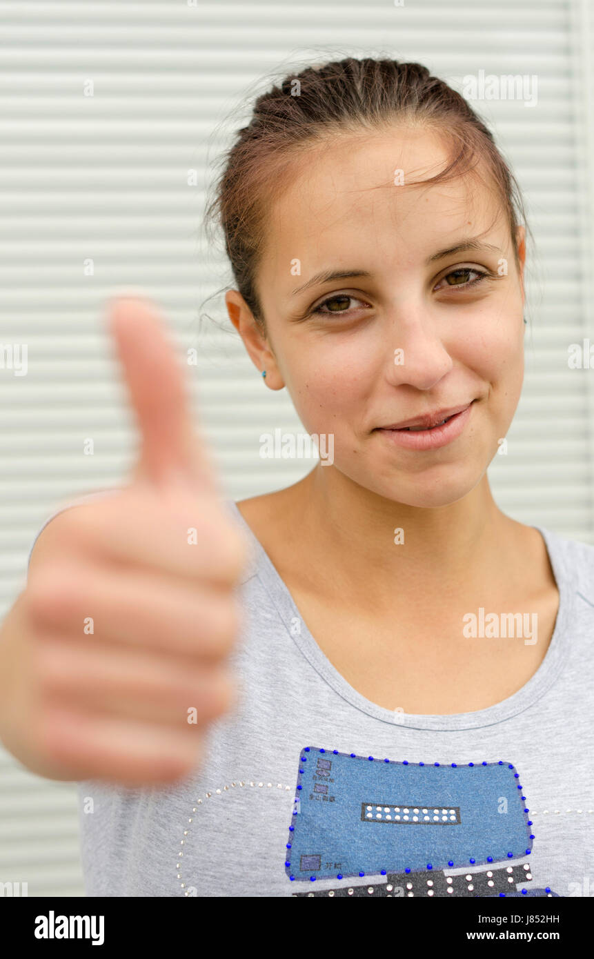 woman career successful succesful teen communication upswing bull market boom Stock Photo