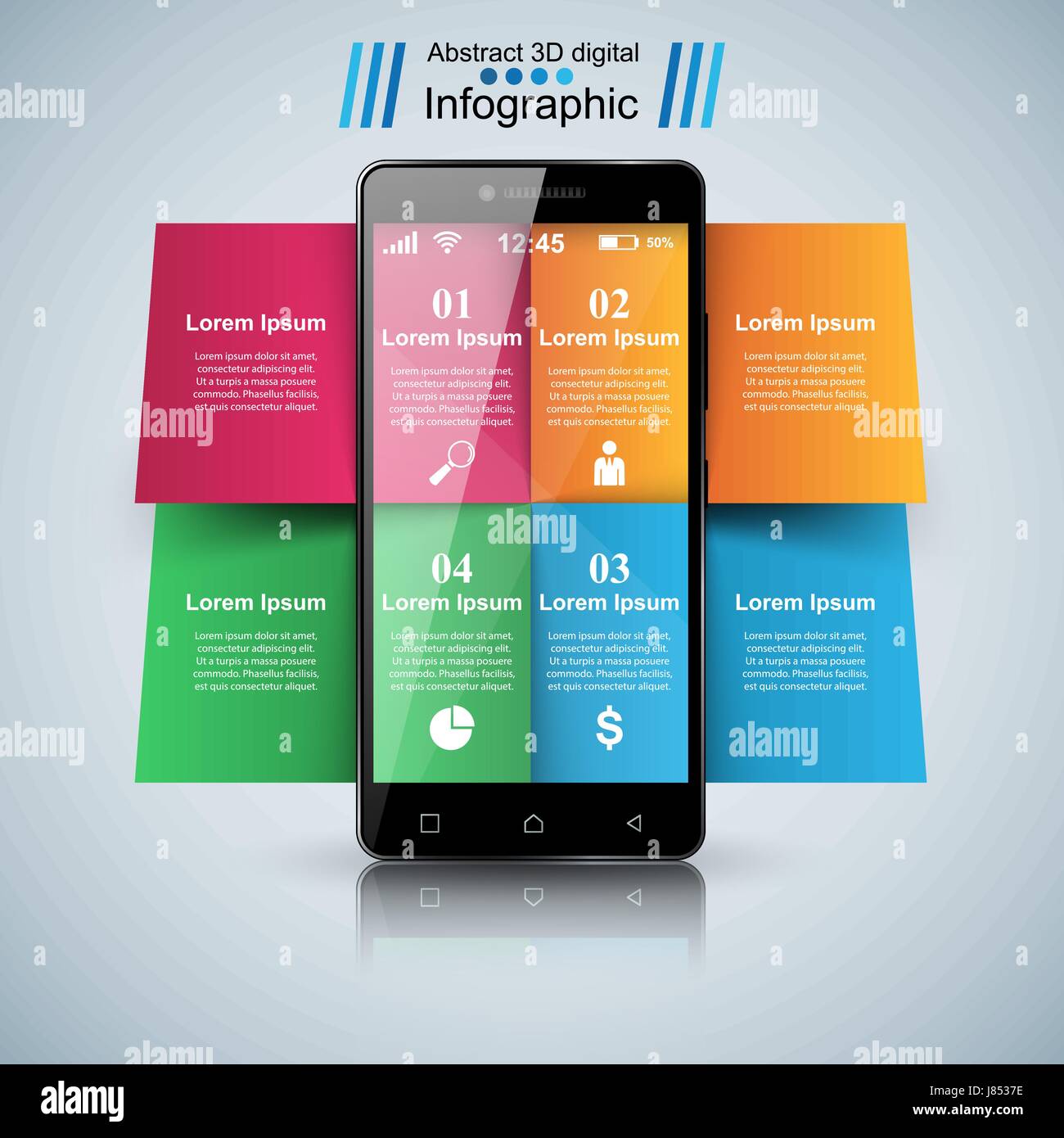3D infographic. Smartphone icon Stock Vector Image & Art - Alamy