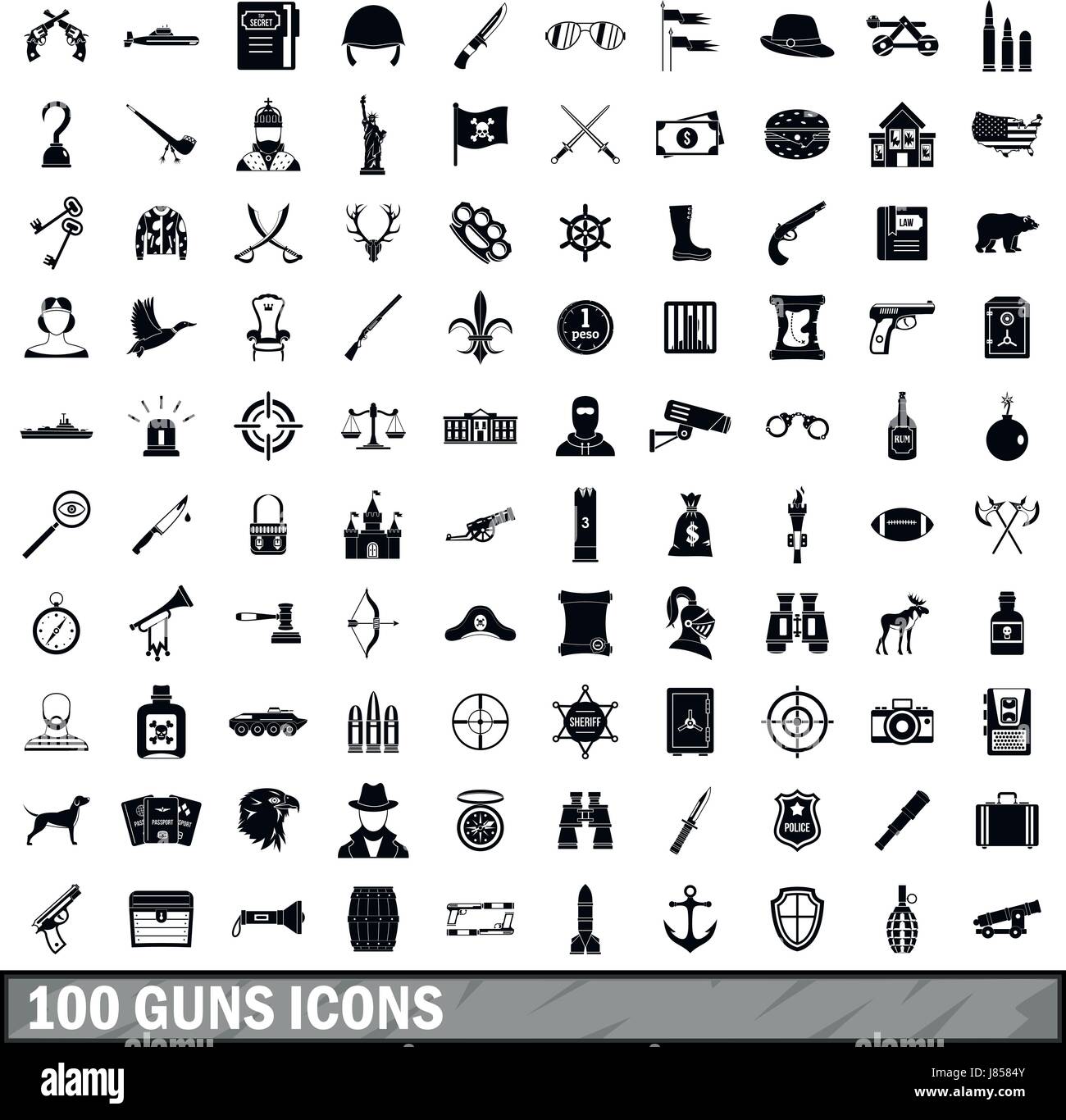 100 guns Stock Vector Images - Alamy