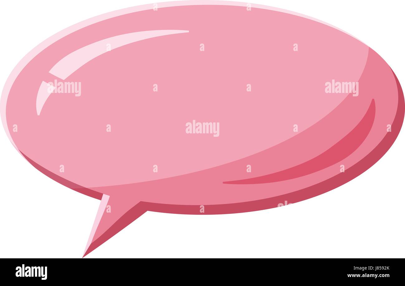 Pink speech bubble oval shape icon, cartoon style Stock Vector Image ...