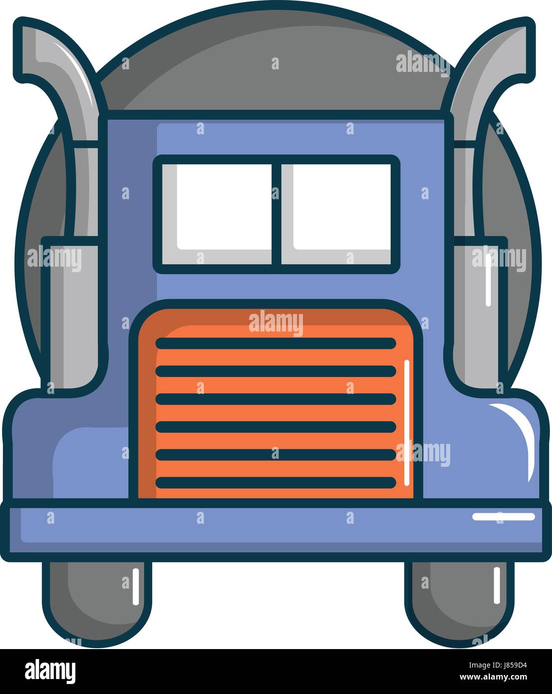 Oil tanker truck icon, cartoon style Stock Vector