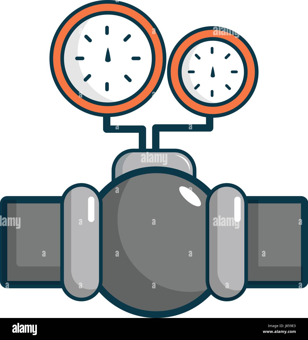 Pressure gauge on pipeline Stock Vector Images - Alamy
