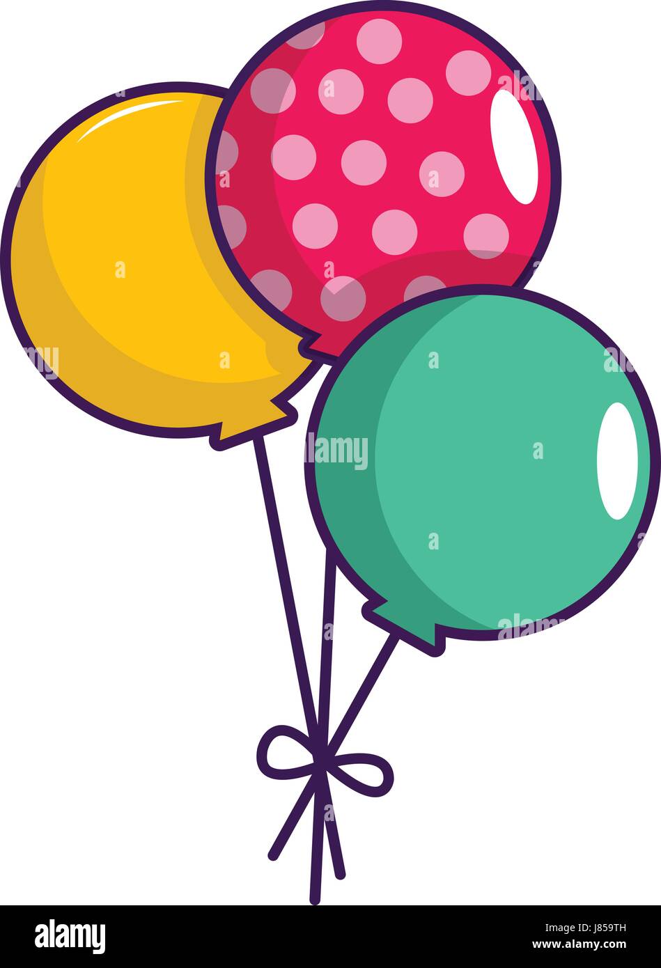 Three colorful balloons icon, cartoon style Stock Vector Image & Art ...