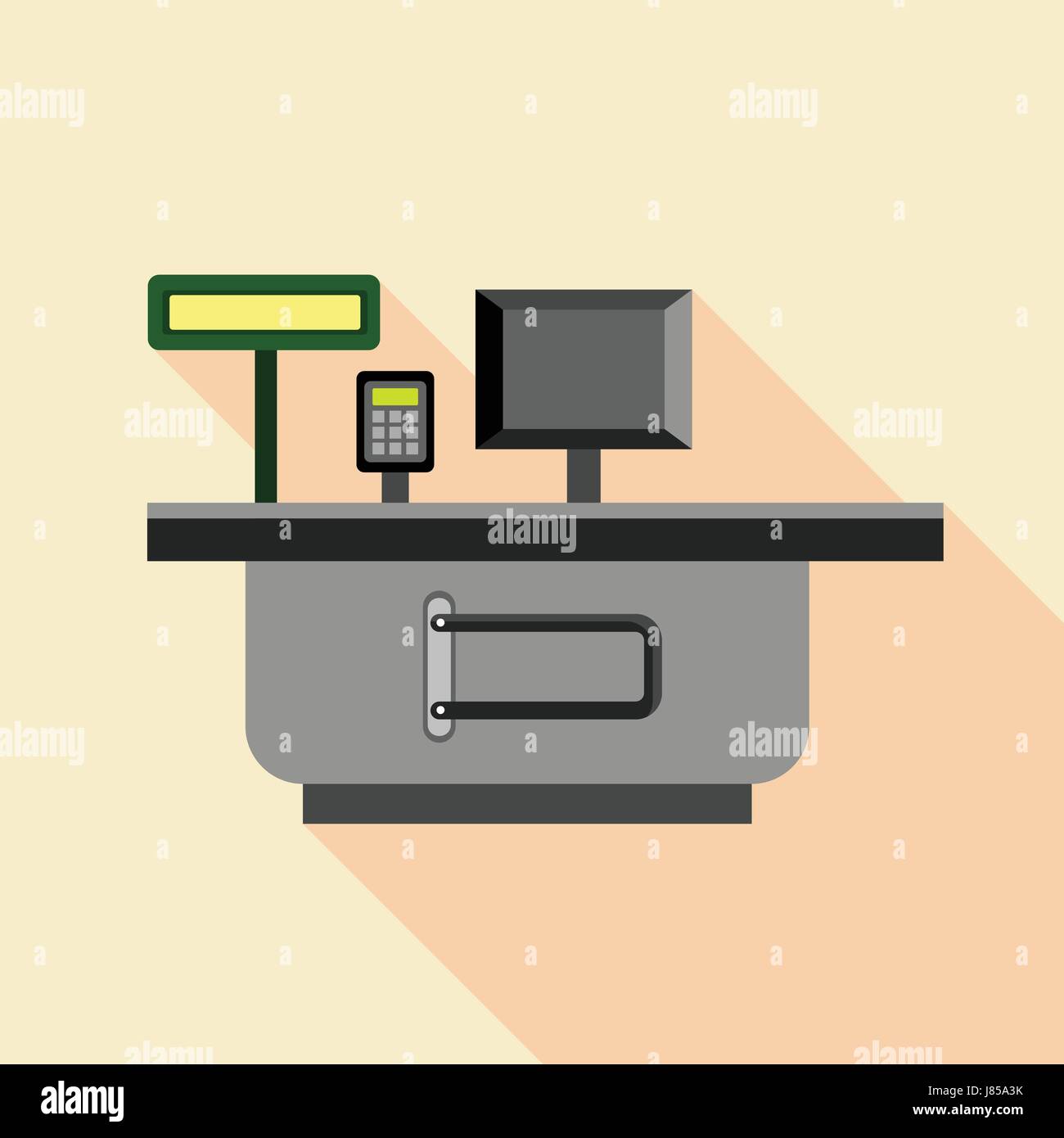 Cash supermarket desk icon, flat style Stock Vector Image & Art Alamy