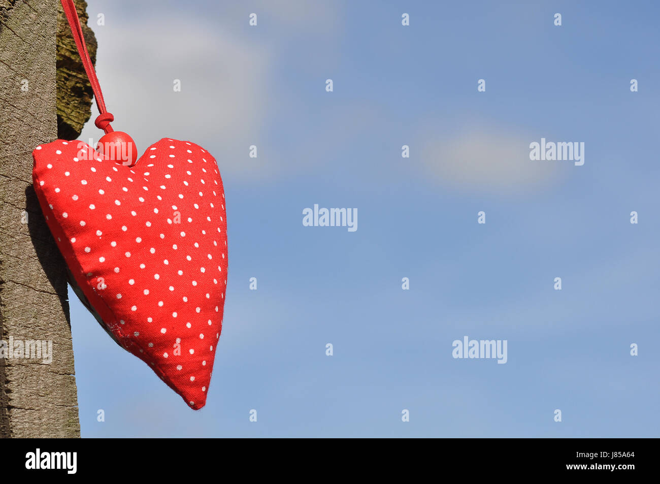 red fabric heart Stock Photo