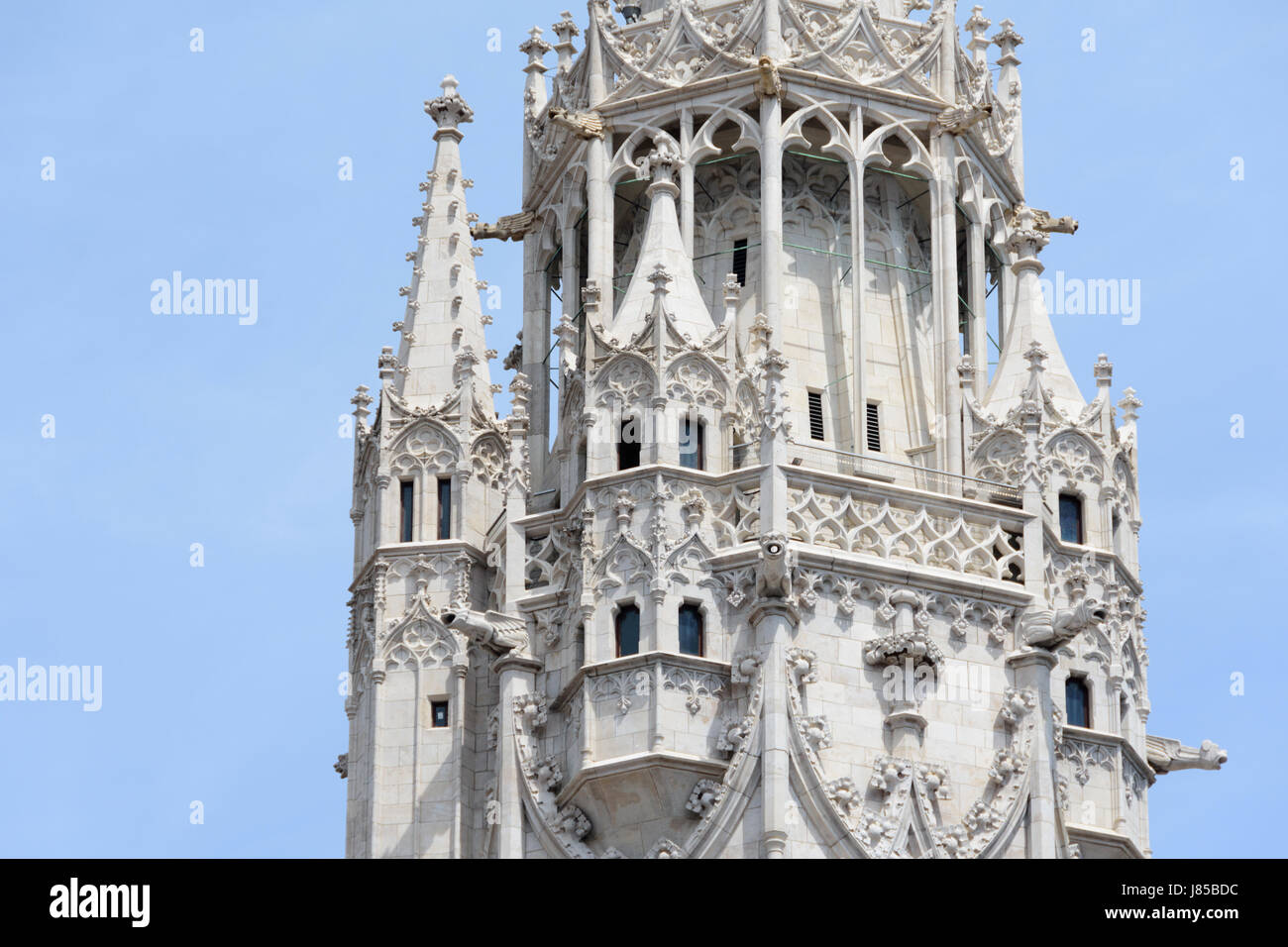 Detail of the tower of the Matthias Church in Budapest, Hungary. Stock Photo